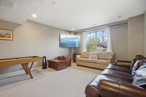 View of carpeted living room