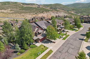 Aerial view featuring a mountain view