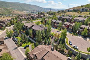 Drone / aerial view featuring a mountain view