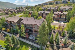 Bird's eye view featuring a mountain view