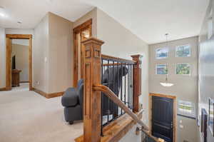 Stairway with carpet flooring