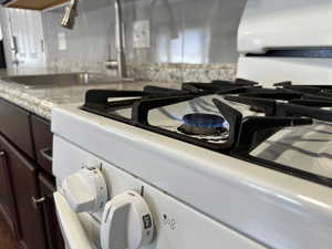 Interior details featuring dark brown cabinetry