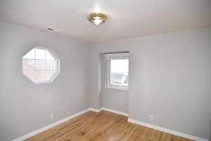 Spare room featuring light hardwood / wood-style flooring