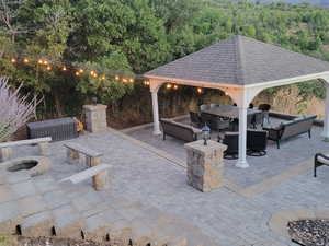 View of patio / terrace with a gazebo