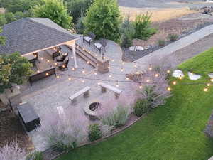 Fire pit and gazebo