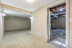 Basement with carpet floors