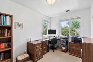 View of carpeted office space