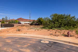 View of yard with a mountain view