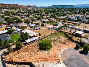 Drone / aerial view with a mountain view