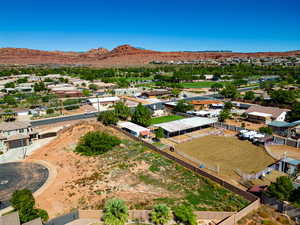 Drone / aerial view featuring a mountain view