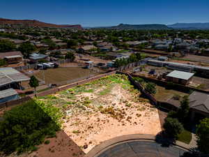 Aerial view featuring a mountain view