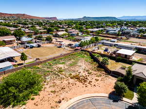 Aerial view featuring a mountain view