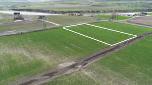 Bird's eye view with a rural view and a water view