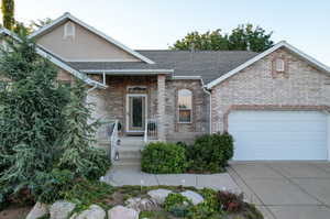 View of front facade with a garage