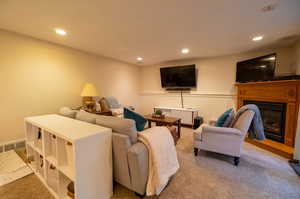 View of carpeted living room