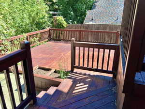 View of large deck, wooden terrace