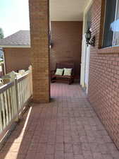 View of covered front porch