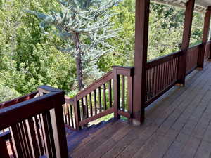 View of wooden terrace from master bedroom