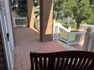 View of large front porch