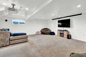 View of carpeted living room