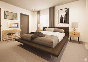 Bedroom featuring carpet floors