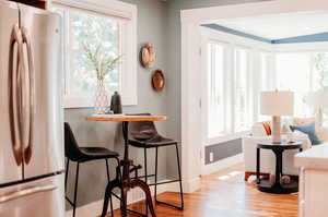 Kitchen Dining Space with gorgeous views of the water feature