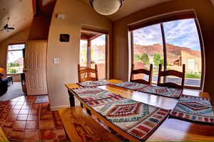 Dining area with stunning views of Moab Rim