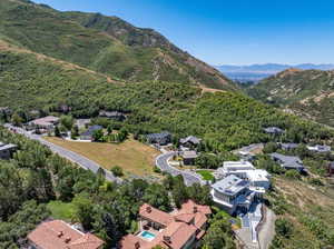 Bird's eye view featuring a mountain view