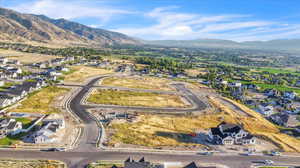 Aerial view with a mountain view