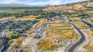 Aerial view featuring a mountain view