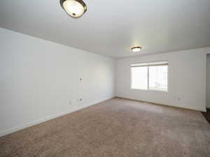 View of carpeted spare room