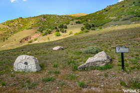 Bird's eye view with a mountain view