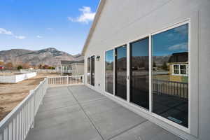 Balcony with a mountain view