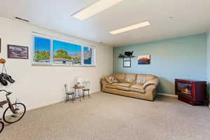 View of carpeted living room