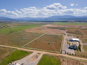 Bird's eye view with a rural view and a mountain view