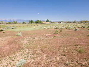 View of yard with a rural view and a mountain view