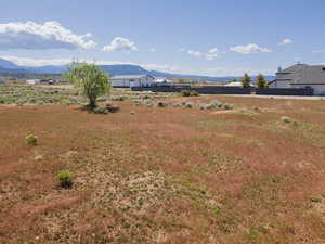 View of yard with a mountain view