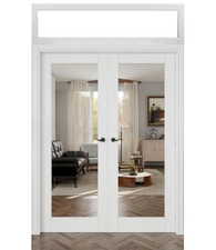 The seller will install double glass doors with a transom window above on the office space at no cost. This photo is an example.