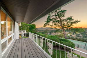 View off office balcony at dusk