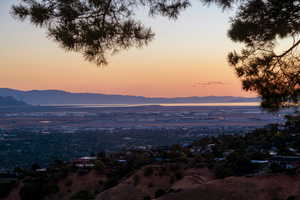 View of Great Salt Lake at sunset