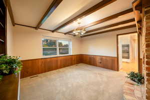 Cozy family room with fireplace and bookshelf