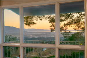 View out to the Great Salt Lake at sunset