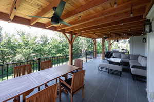 View of patio / terrace featuring ceiling fans and outdoor lounge area