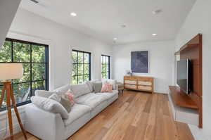 Living room featuring light hardwood / wood-style floors