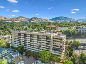 The Wilshire west side with a  view of the Wasatch Mountains and the University of Utah campus.