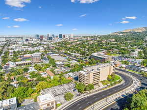 Bird's eye view of The Wilshire and  downtown Salt Lake City