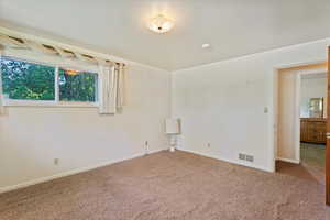 Unfurnished room featuring carpet floors