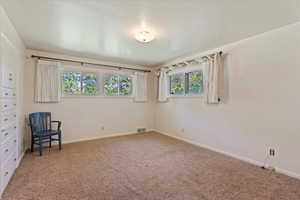 Interior space with carpet floors