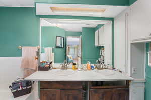 Bathroom with dual vanity