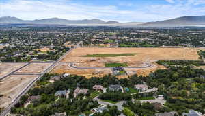 Bird's eye view with a mountain view